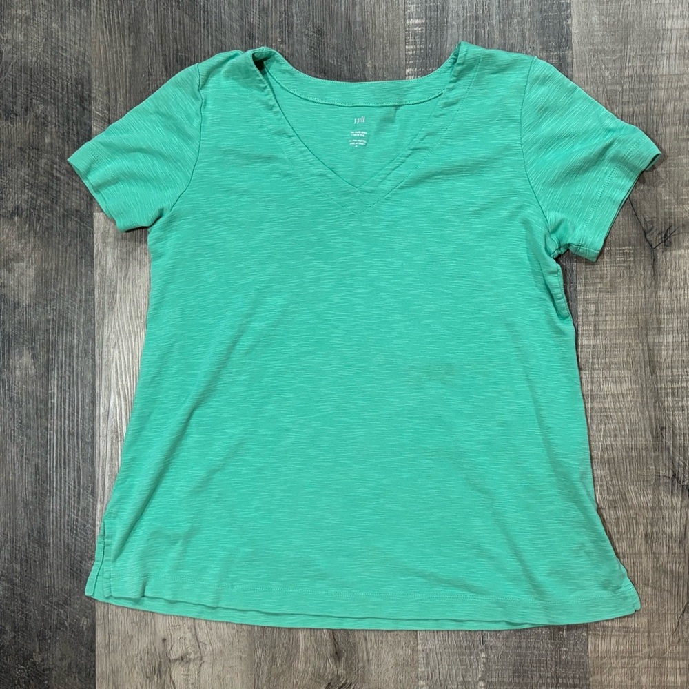 J. Jill Women's Pima Cotton Slub-Knit V-Neck, Size Medium, VGUC